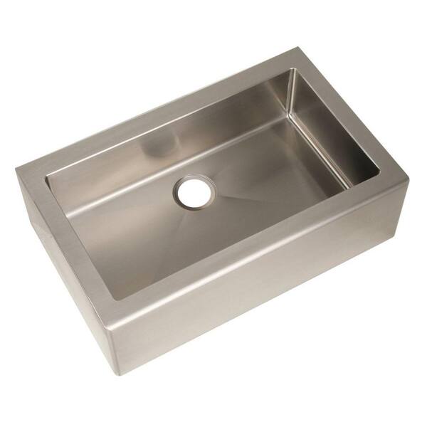 Unbranded Farmhouse Apron Front Freestanding Stainless Steel 33 in. Single Bowl Kitchen Sink