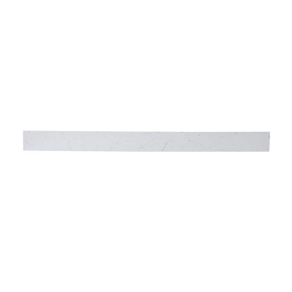 Timeless Home 48 in. W Engineered Stone Vanity Backsplash in Calacatta Whit