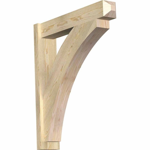 Ekena Millwork 6 in. x 34 in. x 30 in. Douglas Fir Thorton Craftsman Rough Sawn Outlooker