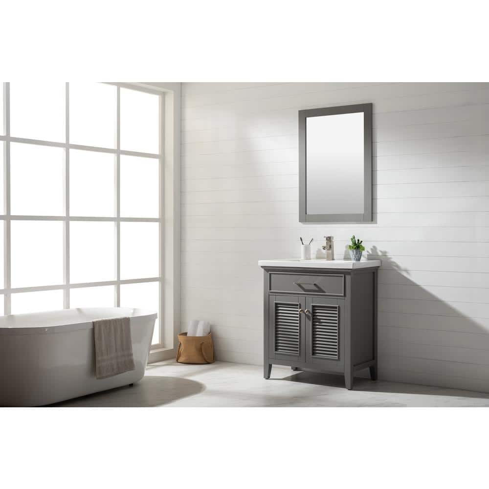 Cameron 30" Gray Wood Single Sink Bathroom Vanity