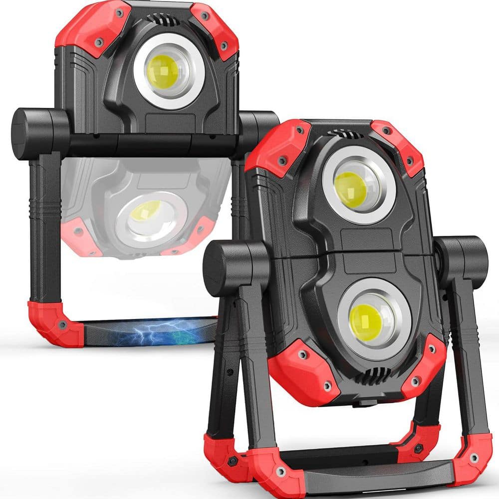 Rechargeable LED Work Light, 2500 Lumens LED Portable Flood Work Light with Magnetic Base and Adjustable Stand, 2-Pack price history on PriceWatchPro