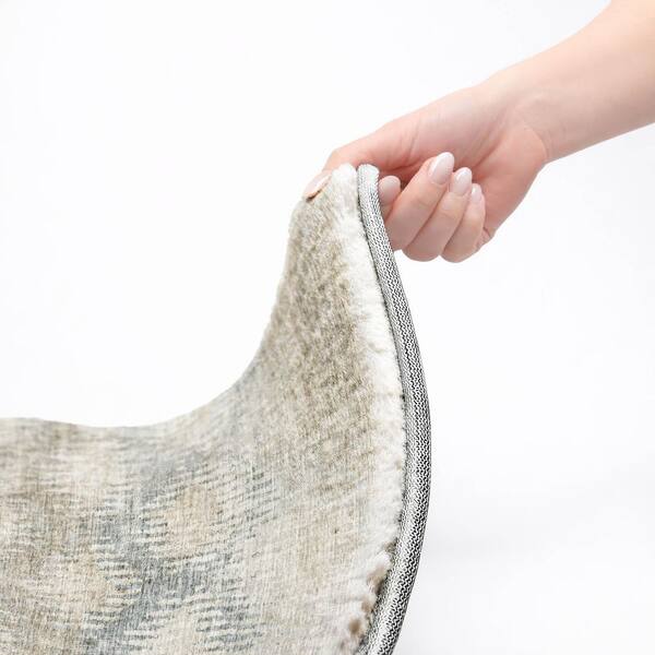 Dream Shag Premium Machine Washable Abstract ADS80 Linen 10 ft. x 14 ft. Area Rug