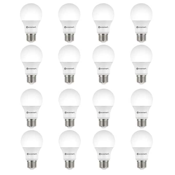 EcoSmart 60-Watt Equivalent A19 Dimmable ENERGY STAR LED Light Bulb, Daylight (16-Pack)