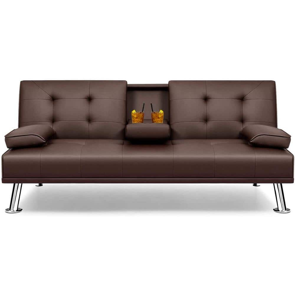 leather fold down couch