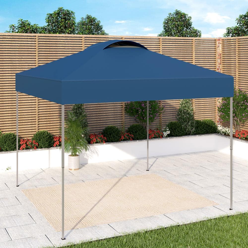 10 ft x 10 ft Blue Pop Up Canopy with Adjustable Height