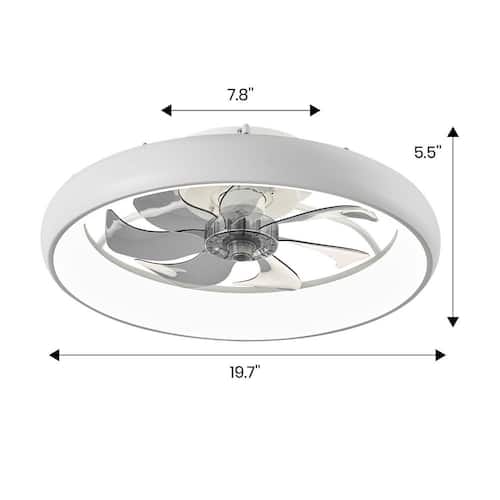 20 in. LED Indoor White Ceiling Fan with Light and Remote Ceiling Fans