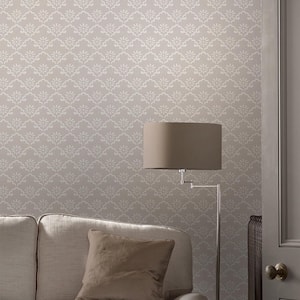 Coralie Dove Grey Matte Non Woven Removable Paste the Wall Wallpaper