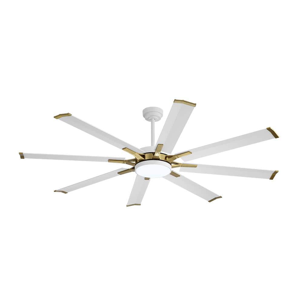 96 in. (8 ft.) Indoor Aluminum Blades Ceiling Fan with Integrated LED, White price history on PriceWatchPro
