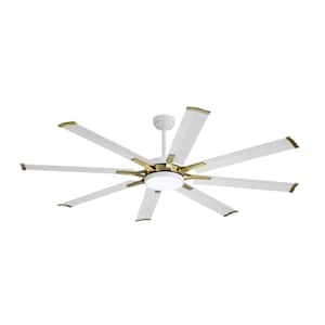 96 in. (8 ft.) Indoor Aluminum Blades Ceiling Fan with Integrated LED, White