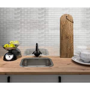 Light Gray 11.9 in. x 11.9 in. Polished Glass Mosaic Tile (4.92 sq. ft./Case)