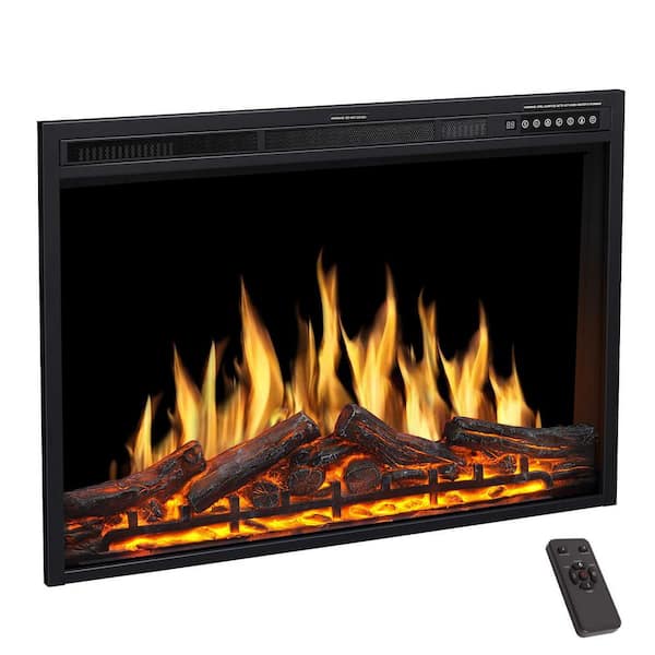 Edendirect 37 in. Ventless Electric Fireplace Insert with Remote Control, Timer, Colorful Flame Option, 750-Watt/1500-Watt