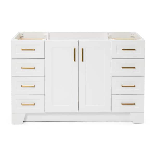 ARIEL Taylor 54 in. W x 21.5 in. D x 34.5 in. H Freestanding Bath Vanity Cabinet Only in White