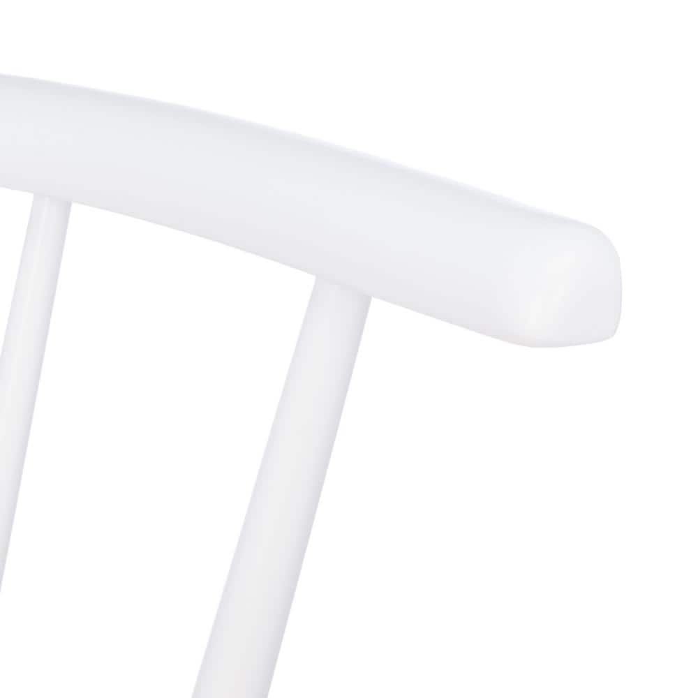Natural and White Wood Spindle Dining Chair Set