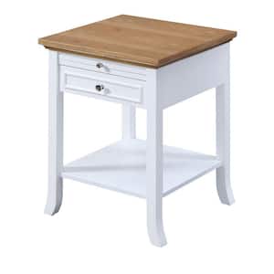 American Heritage Driftwood & White Logan End Table