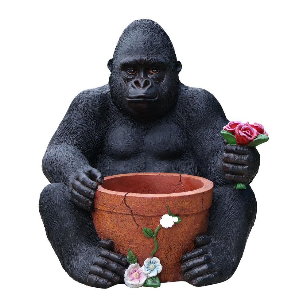 Large Black Resin Chimpanzee Garden Statue with Built-in Planter Durable Construction easy to install price history on PriceWatchPro