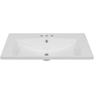 30 in. W x 18 in. D Ceramic Vanity Top in White