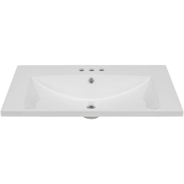 30 in. W x 18 in. D Ceramic Vanity Top in White