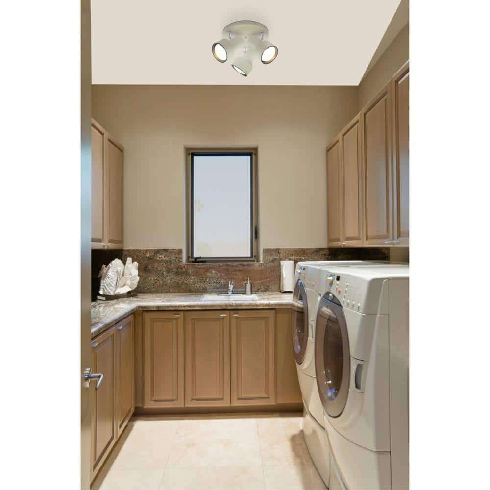 Modern 3-Light Multi-Directional White Glass Flush Mount Ceiling Fixture