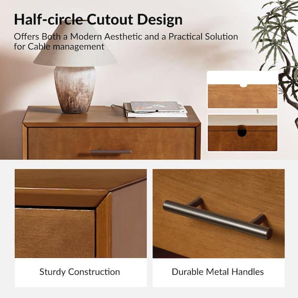 JAYDEN CREATION Zaida Acorn 24 in. W Mid-century Modern 3