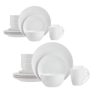 32-Piece White Ceramic Coupe Dinnerware Set (Service for 8)