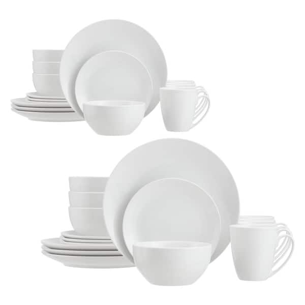 White Ceramic Dinnerware Set 32-Piece Service for 8