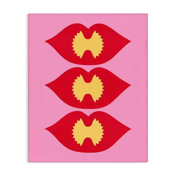 Stupell Industries Lips and Bowtie Pasta by Daphne Polselli Unframed Food Graphic Art Print 20 in. x 16 in.