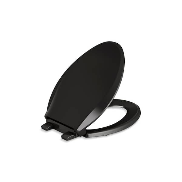 KOHLER Cachet Elongated Closed Front Toilet Seat in Black