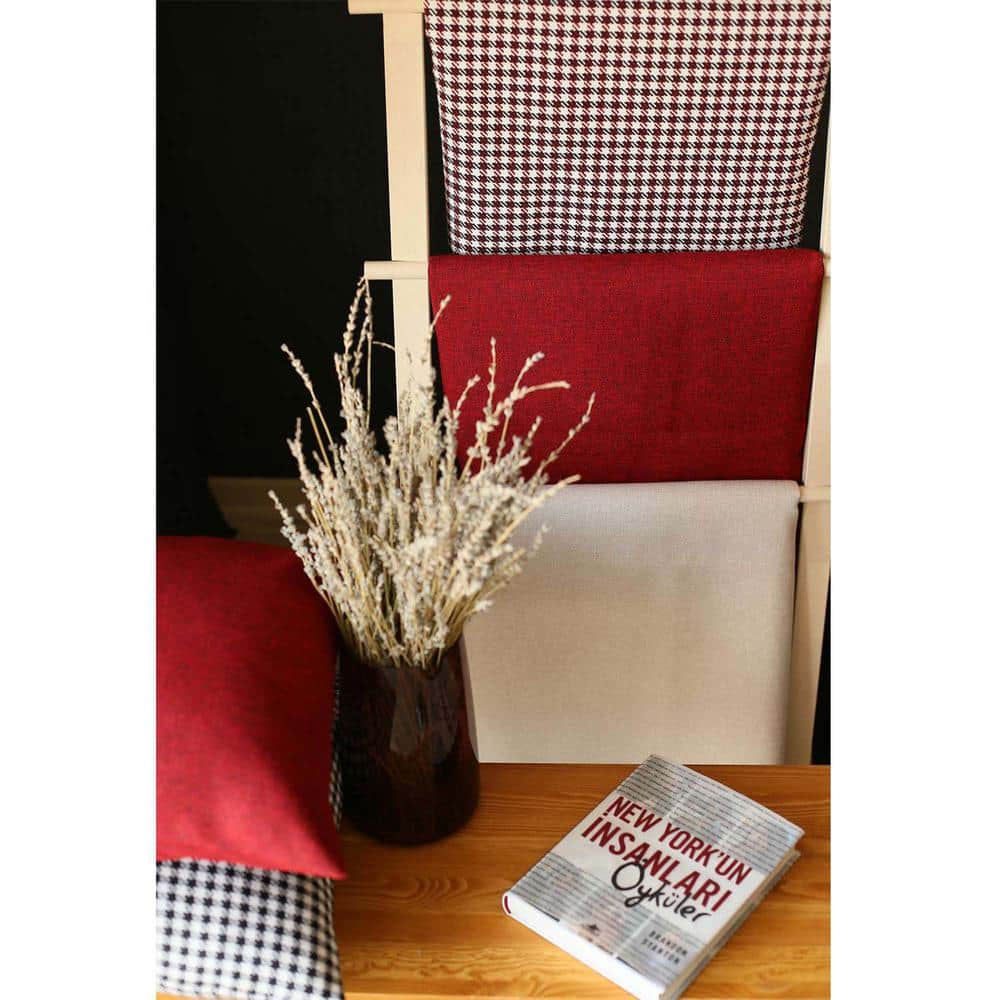 Boho-Chic Handcrafted Jacquard Black, Red, and Ivory Lumbar Pillow Covers Set of 4