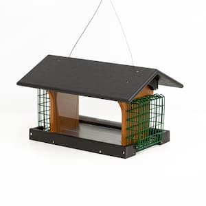 Outdoor Leisure Black and Cedar Poly Resin Plexiglas Sides with Wire Cages Blue Bird Hanging 4 Pound 1-Pack