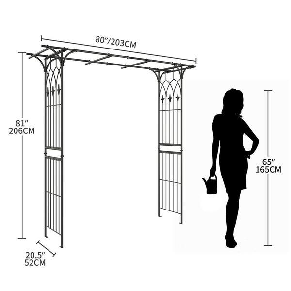 OGETFUUR 81 in. H Garden Arch Trellis for Climbing Plants Backyard