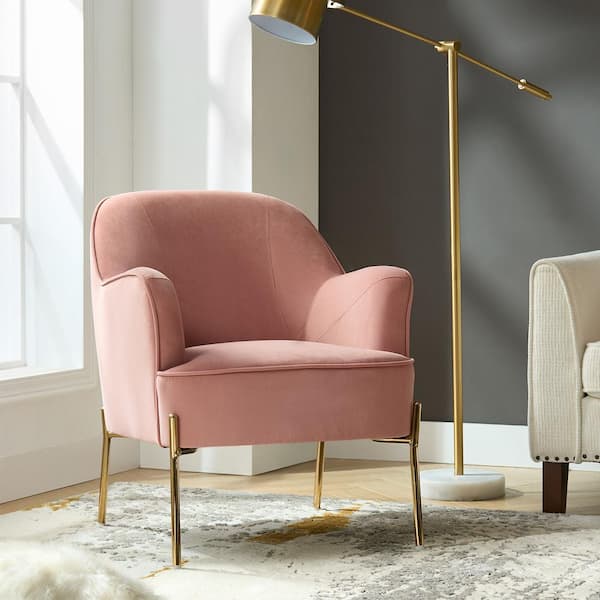 Pink and discount gold accent chair