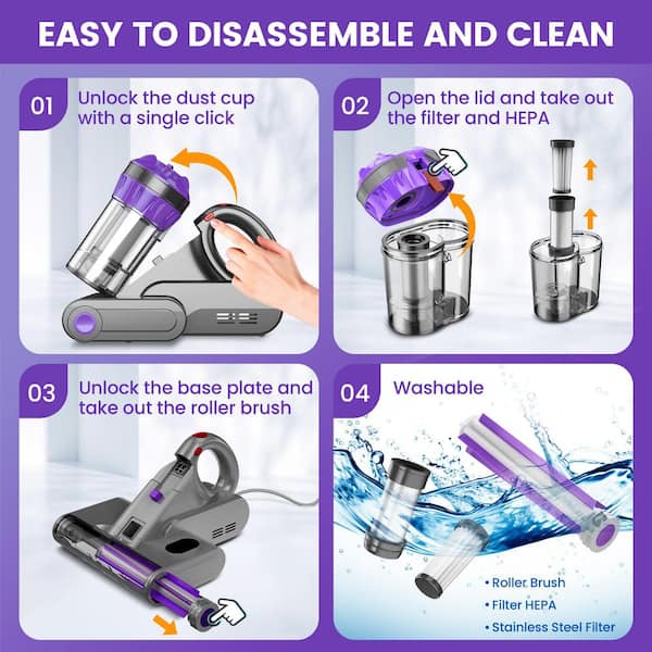 Bagless Corded HEPA Dual Cyclone Handheld Vacuum for Mattress Sofa