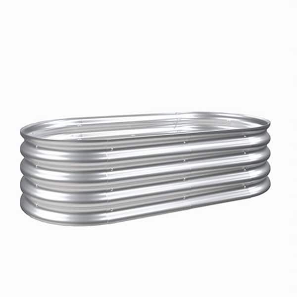 48 in. x 24 in. x 12 in. Silver Metal Raised Garden Bed