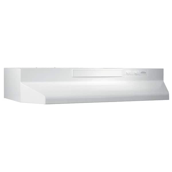 Broan-NuTone 43000 Series 30 in. 260 Max Blower CFM Covertible Under-Cabinet Range Hood with Light in White