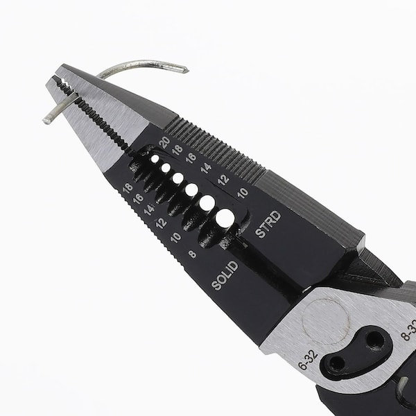 Husky 8 in. Multi-Function Long Nose Pliers with Rubber Handle