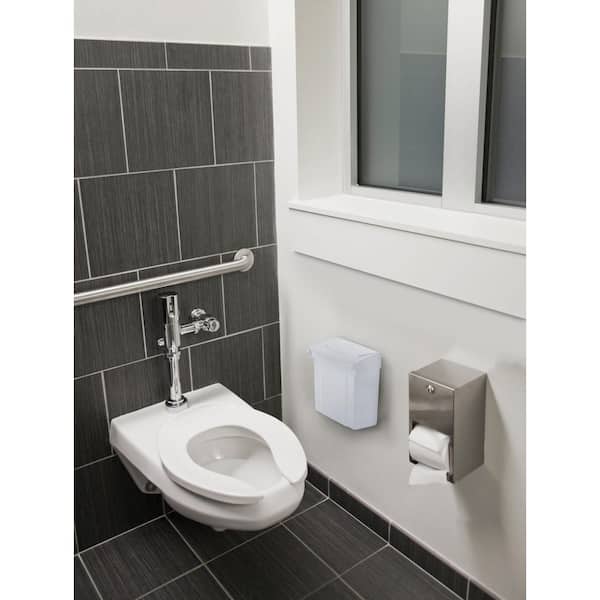 10 in. H x 9 in. W Surface Mount White Durable Plastic Sanitary Napkin Receptacle (12-Pack)