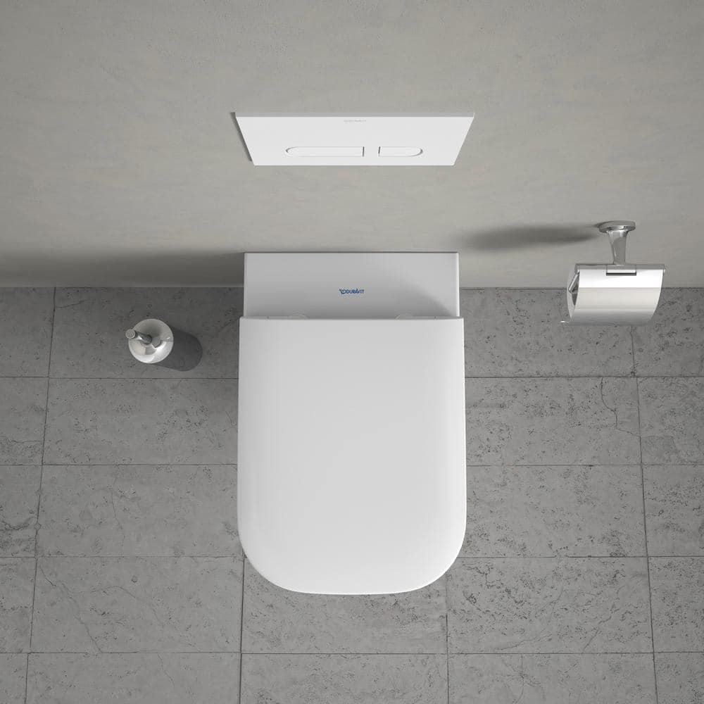 Happy D.2 White Wall Mounted Elongated Dual Flush Toilet