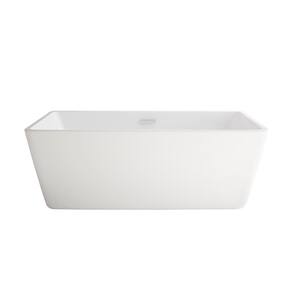 Sedona Loft 66 in. 32 in. Soaking Bathtub with Center Hand Drain in White