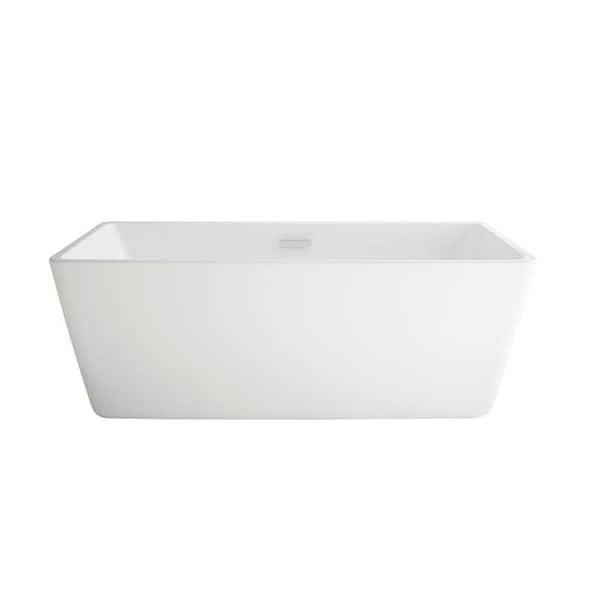 Sedona Loft 63 in. x 30 in. Soaking Bathtub with Center Drain in White