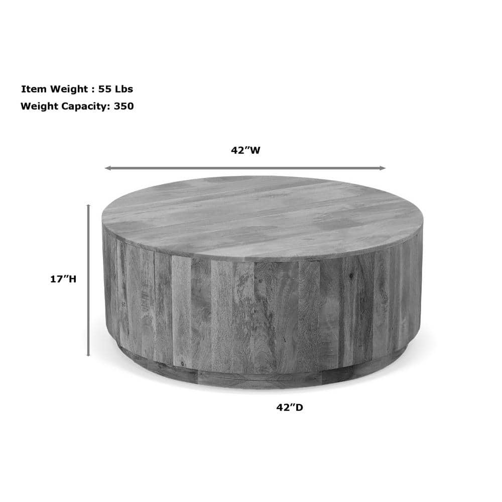 Tamia 42" Round Elm Mango Wood Coffee Table