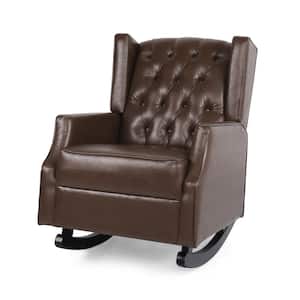 Dobles Dark Brown Faux Leather Rocking Chair