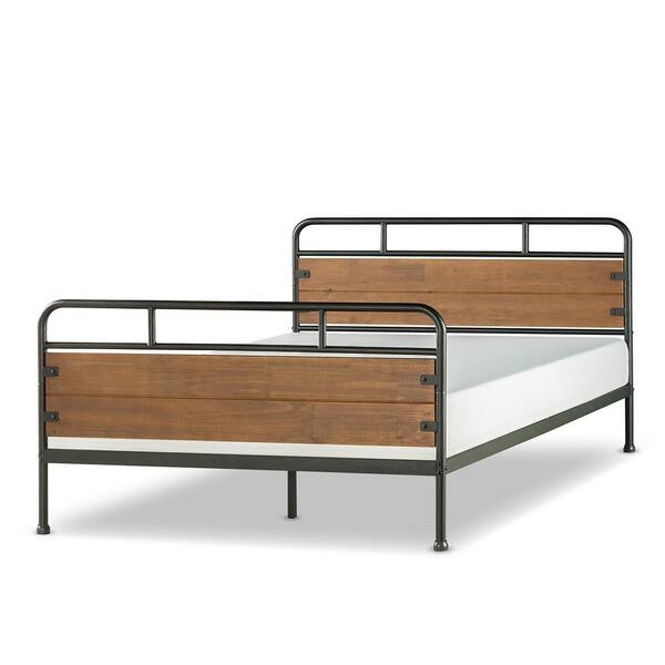 eli metal and wood platform bed