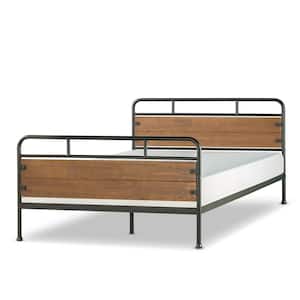 Eli Brown Metal and Wood Queen Platform Bed with Footboard