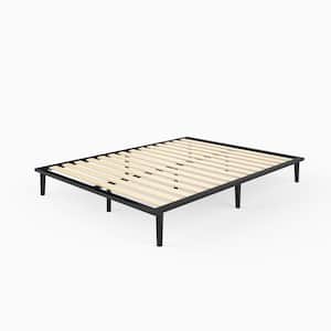 Parker 54 in. Black Metal Full Platform Bed with Tapered Legs