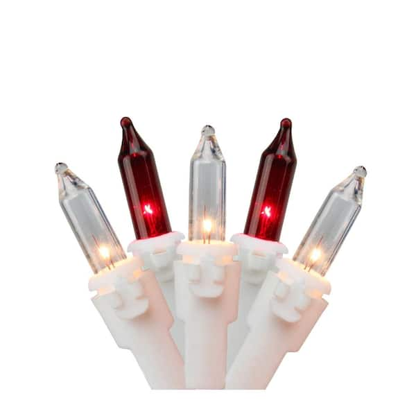 Northlight 50-Light Red and Clear Mini Window Curtain Icicle Christmas Lights with White Wire