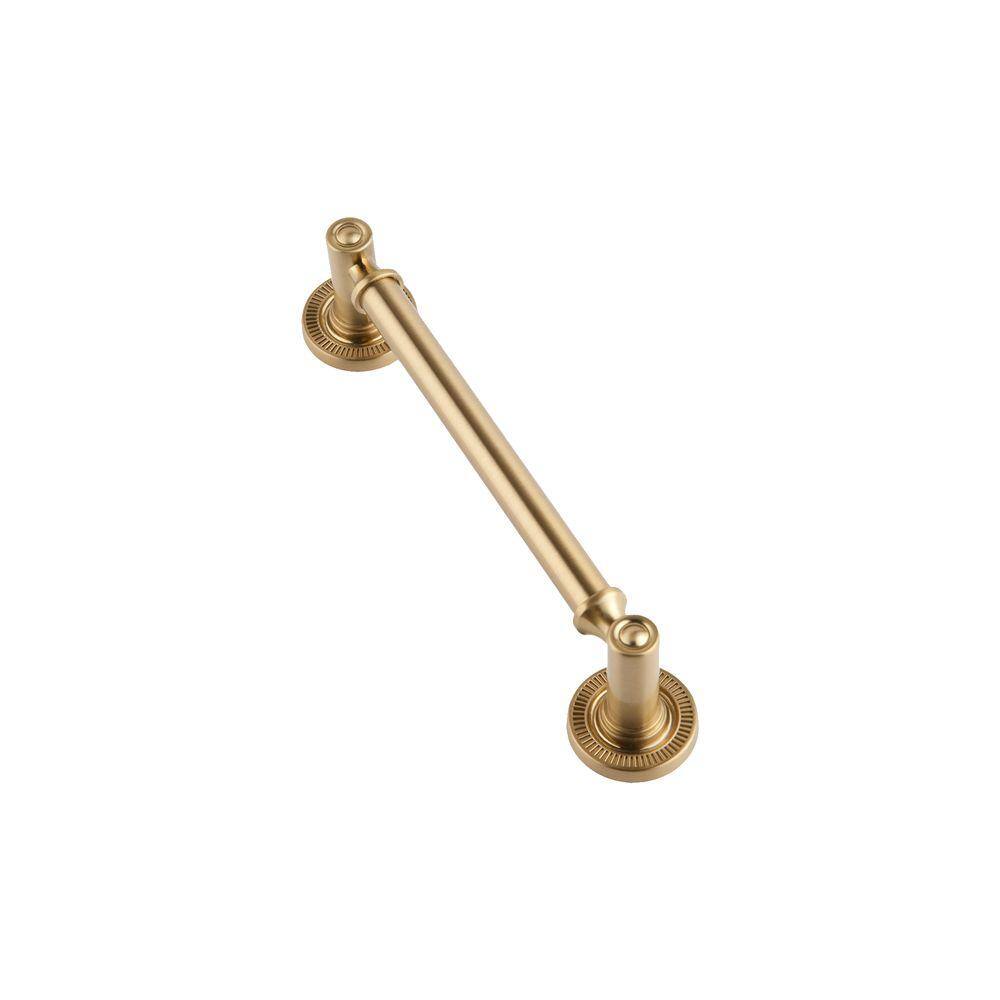 Minted 5-Inch Satin Brass Cylindrical Drawer Pull