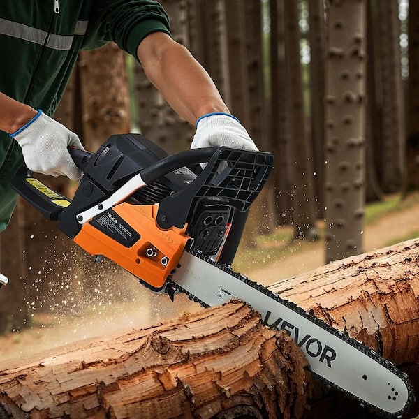 62 cc Gas Chainsaw, 20-in., 3.8 HP, Non-Slip Handle, Dual Fuel Tanks, for Wood Cutting, Tree Trimming, and Land Clearing