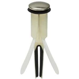 1.5 in. Cap Dia HairFREE Universal, No Clog, Easy Install/Remove Pop-Up Stopper in Brushed Nickel