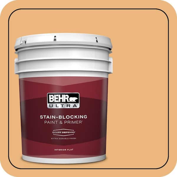 BEHR ULTRA 5 gal. #ICC-100 Eastern Amber Extra Durable Flat Interior Paint & Primer
