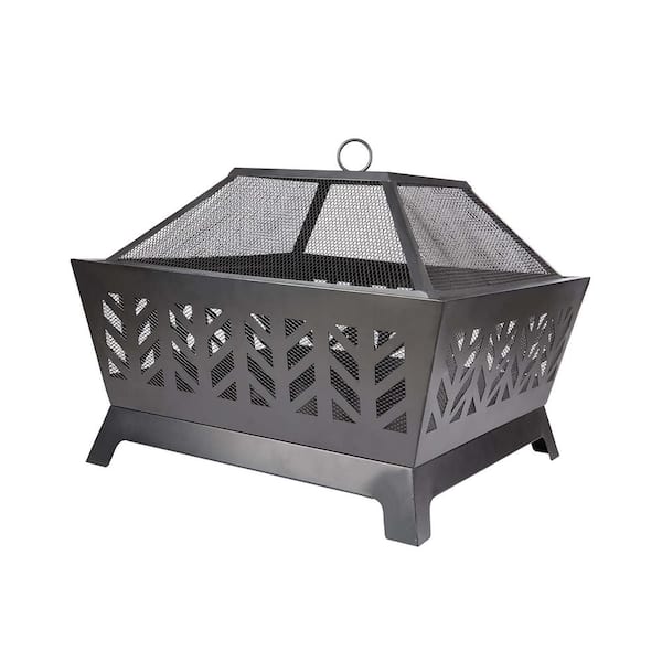Sireck 26 in.W X 23 in.H Outdoor Cast Iron Wood Black Fire Pit